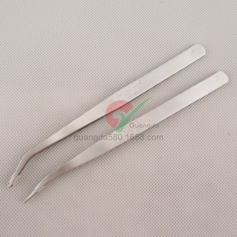 穿线不锈钢镊子 加厚加硬 尖头弯头线夹  包缝机缝纫机引线专用