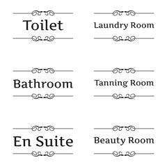 3115 cross-border English sign wall sticker Beauty room Toilet Laundry room wholesale