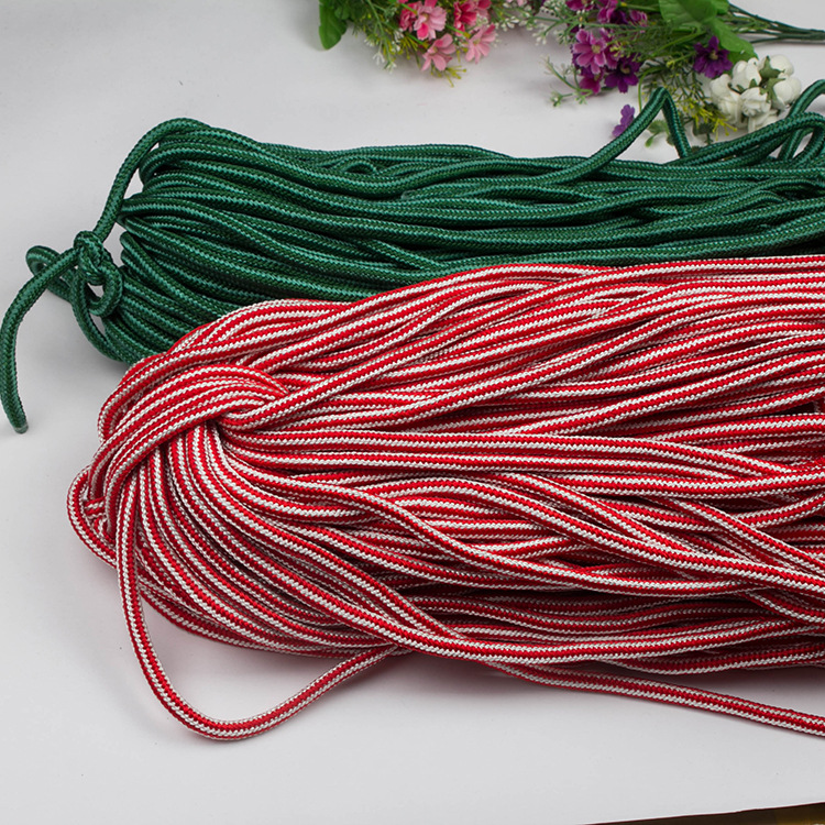 16股人造丝编织绳 多色涤纶包芯饰品服装编织绳