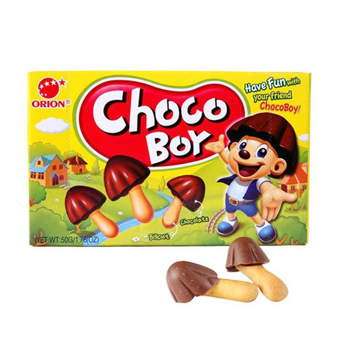 South Korea's Orion Yellow Mushroom Cookies Chocolate Cookies 50g Imported Food Children's Snacks Small Mushroom Power