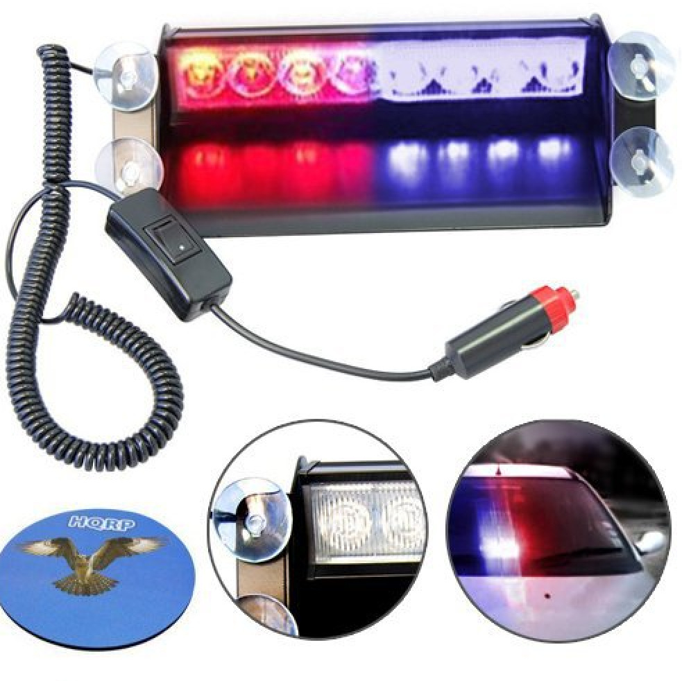 automobile LED Warning light Before the file sucker Explosive flashing light Red and blue 8LED Strobe Warning light Hoi lights