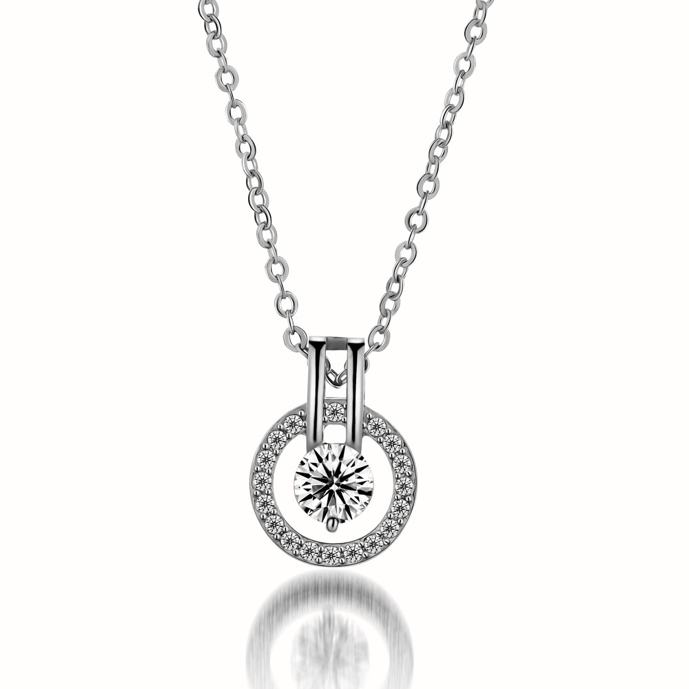 Fashion Copper Diamond Starry Sky Pendant Necklace display picture 2