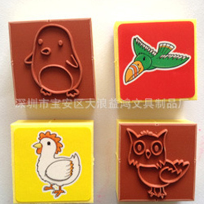 厂家直销  橡皮卡通印章 妙妙EVA橡皮环保印章 益智玩具|ru