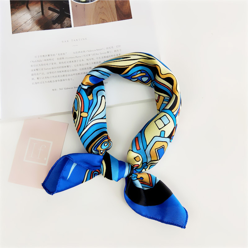 Women's Simple Style Stripe Polka Dots Chains Print Satin Silk Scarf display picture 22