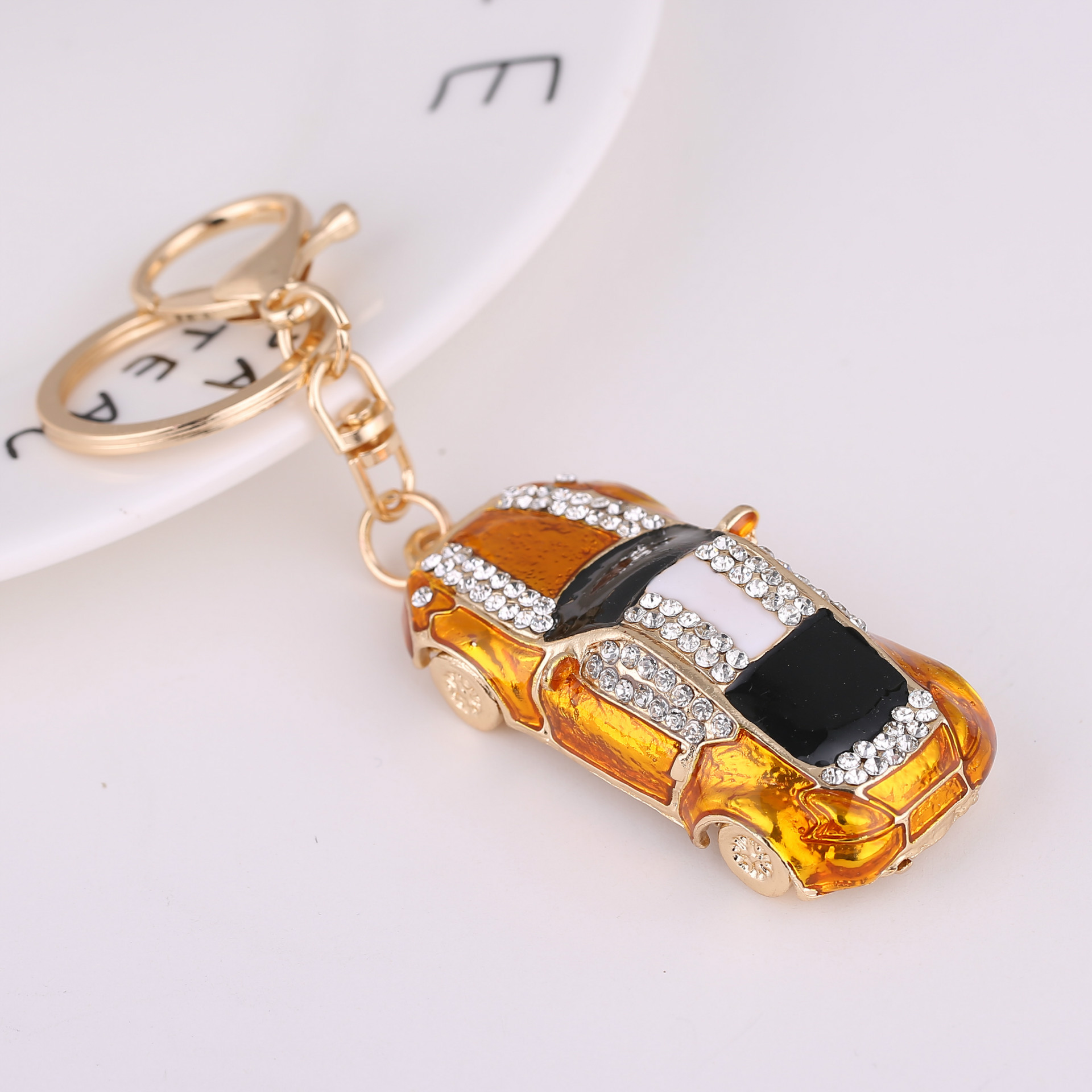 Cool Roadster Sports Car Crystal HandBag Pendant Trendy Keyring