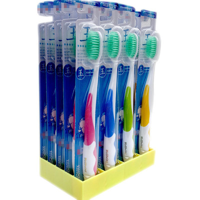 Korean genuine Wellbeing toothbrush Gold and jade Nanometer Soft fur double-deck Fine fur z0012