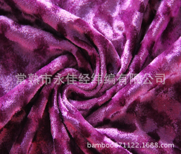 厂家定制生产 全涤 刷花密丝绒面料