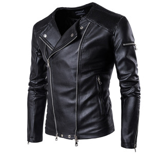 European Code new high-end men beat the locomotive coat tide brand leather jacket jacket oversize