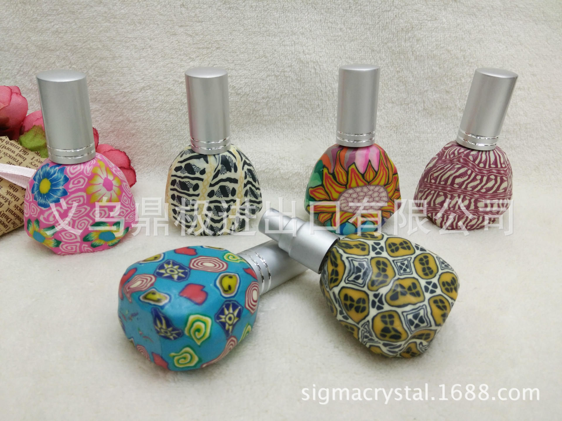 厂家直销R072-15ML软陶香水瓶 新款玻璃瓶喷雾 15ml软陶瓶