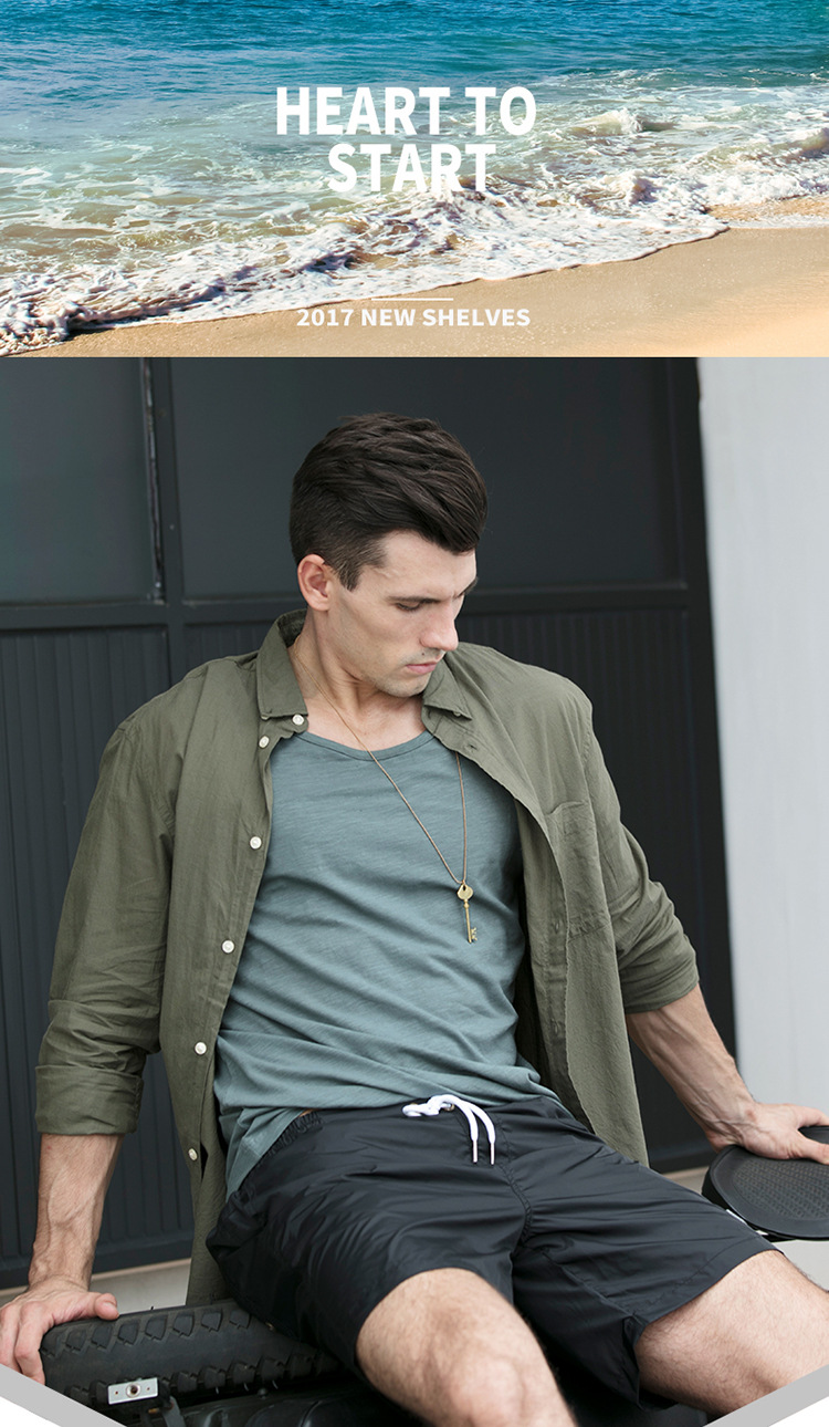  DESMIIT Beach Shorts for Men at the beach.