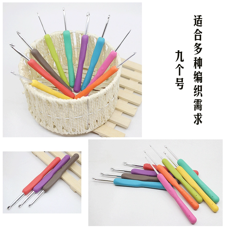 Шерстяной инструмент для вязания костюм с одной головкой карамельного цвета мягкая ручка вязание крючком с ручкой шерсть вязание крючком из оксида алюминия вязание крючком