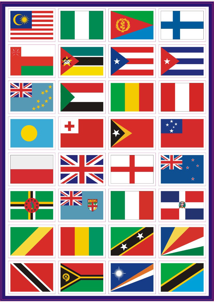 A4世界各地国旗贴脸国旗拉杆箱行李箱贴纸世界杯贴纸脸贴足球贴纸