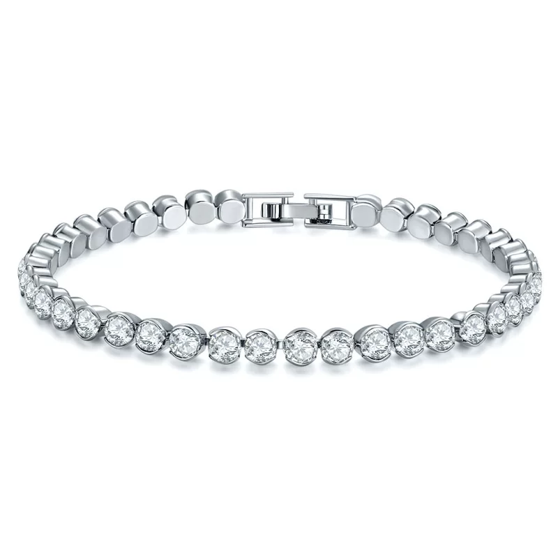 Модный аксессуар, кристал bracelet натуральный камень, европейский стиль, 4 мм, оптом