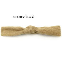 日本梨花Reefur日系欧美韩国优雅名媛秋冬毛呢毛绒打结发带头带