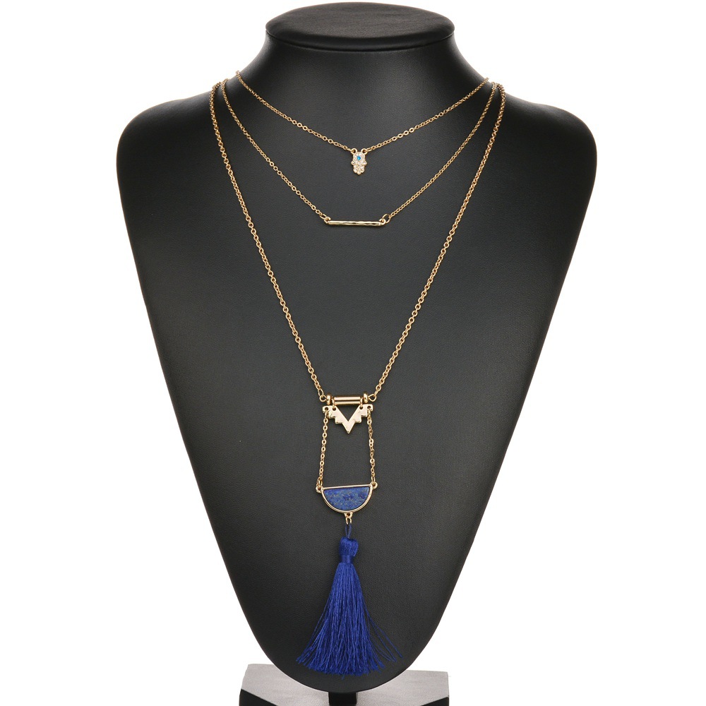 Occident and the United States Turquoisenecklace (blue)NHBQ1018-blue