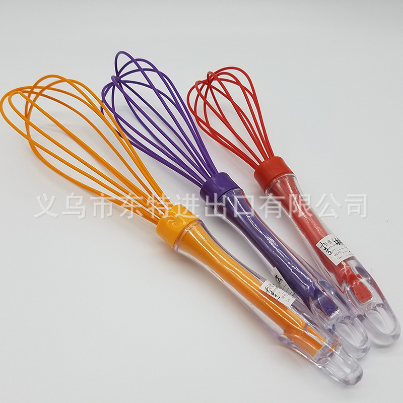Wholesale of kitchen tools such as baking cake egg beaters and dough mixers, crystal handles, and silicone egg beaters detail image 2