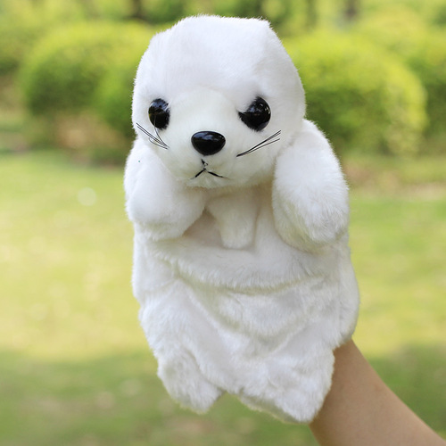 Sea lion hand puppet doll marine animal plush toy large children parent-child early education baby comfort plush doll