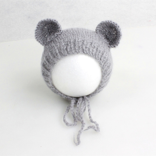Spring New Children's Photography Mohair Hat, Studio Baby Photos Knitted Bear Hat 306