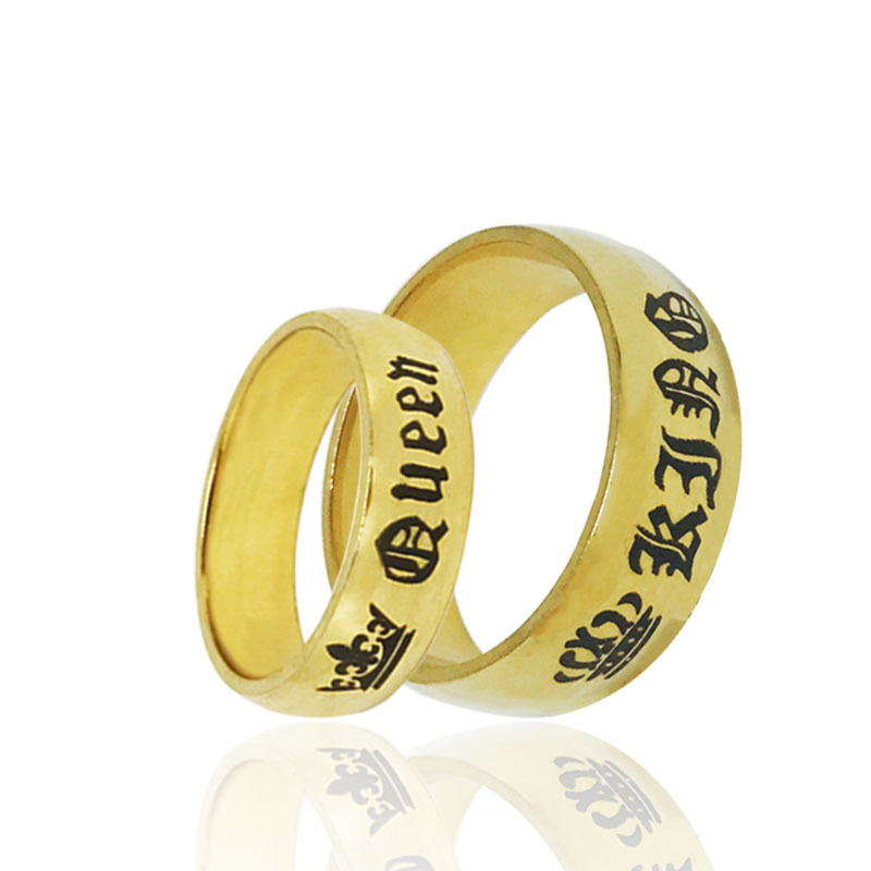 1 Piece Simple Style Letter Titanium Steel Plating Unisex Rings