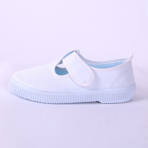 2024 Spring Kindergarten Children's Canvas Shoes Large Size Children's Shoes Small White Shoes Dance Shoes Children's White Cloth Shoes Wholesale