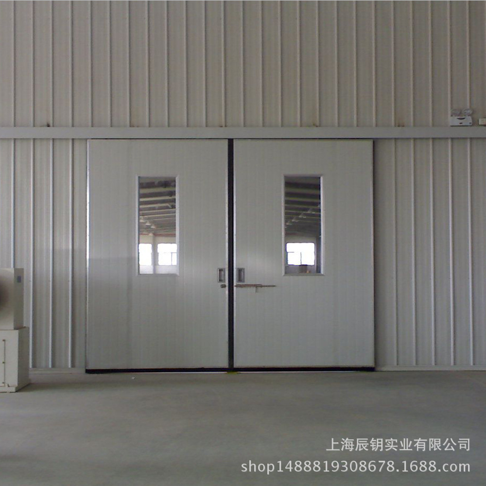 供应厂房平移门推拉门 工业平开门尺寸定制 彩钢夹芯板门可带小门-阿里巴巴
