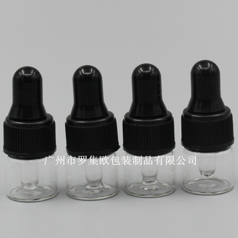 透明玻璃精油瓶 滴管塑料圈胶头 试用样品瓶 小分装玻璃瓶子1ml