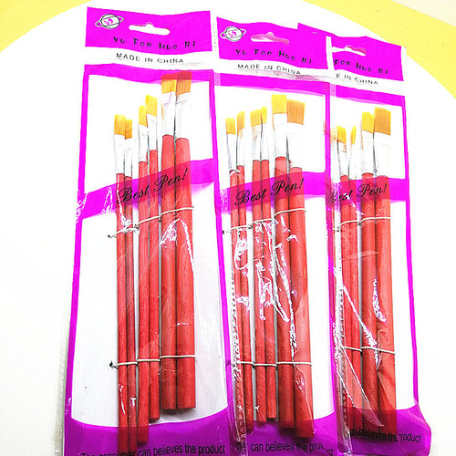 Factory wholesale red rod watercolor set 6 pcs, nylon hair oil painting acrylic brush set, wholesale sales