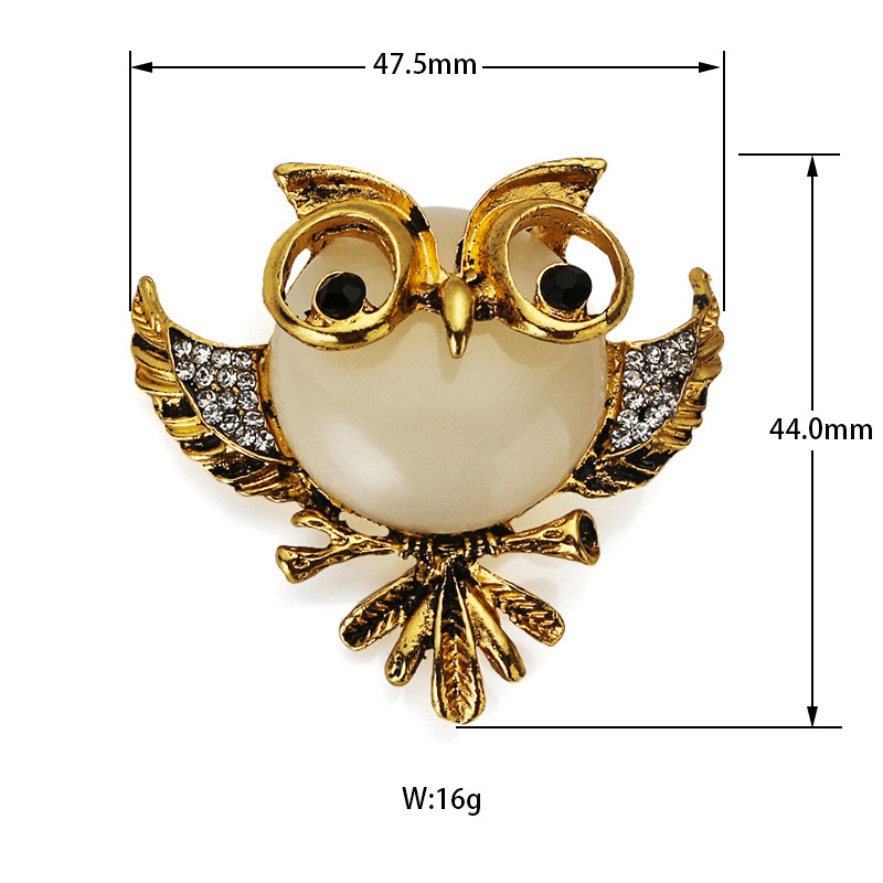 Korean version alloy plating brooch (Silver - black)NHGY0061-Gold - white