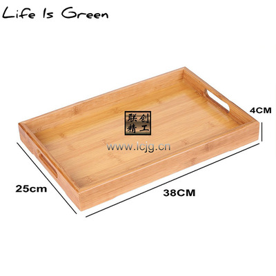 Binaural handle Water cup Breakfast tray Bamboo Tray tea tray hotel kitchen rectangle Duancai Dinner plate