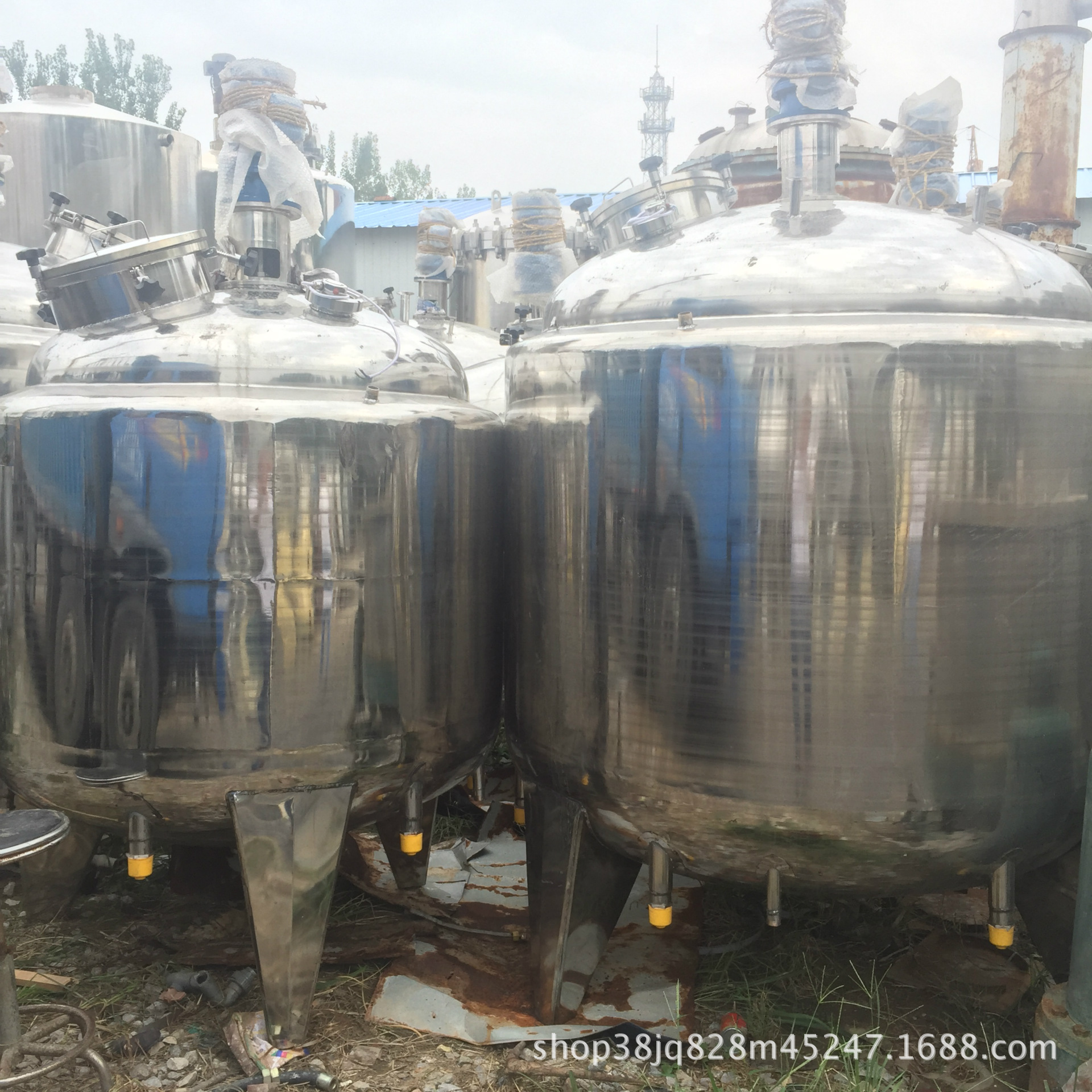 二手不锈钢储罐，化工立式储罐 食品卧式储罐 药品储罐 50立方