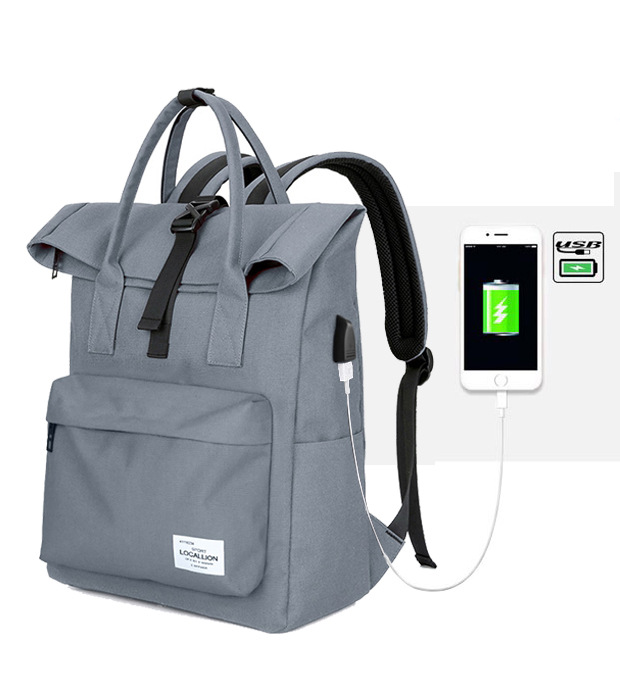 多功能外置USB充电双肩包休闲户外运动背包笔记本电脑包定制LOGO