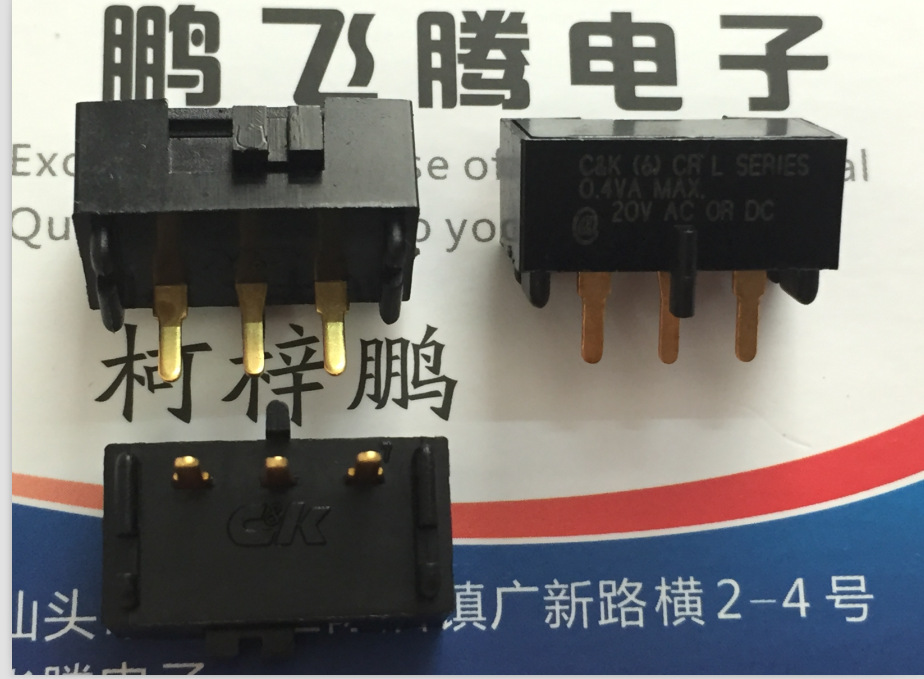 原装美国C&k L102121ML04B拨动开关3脚2档0.4VA 单排侧拨滑动开关