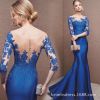 A new evening dress shoulder tail Long Engagement Dress Party short slim hostess gown