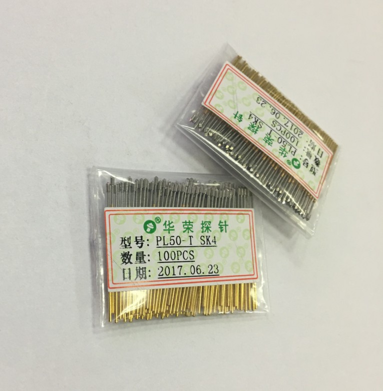 华荣探针 0.9顶针 导电弹簧针 PL50-T PAL50-T P3面凿型头 镀镍