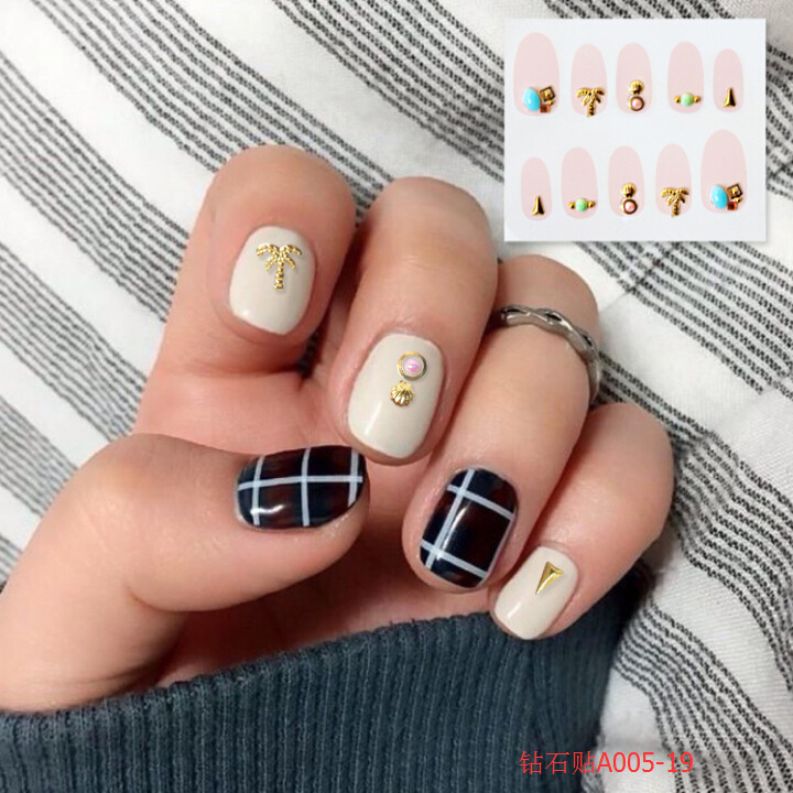 New fashionable diamond-shaped nail stickers, diamond nail stickers for decoration, Korean DIY 3D diamond customization detail image 5