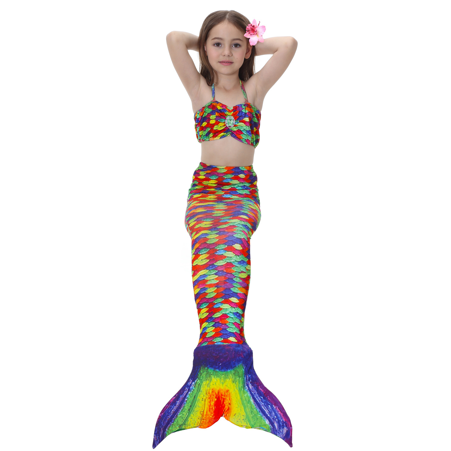 Girl's Fashion Mermaid Nylon Polyester Bikinis 2 Piece Set display picture 72