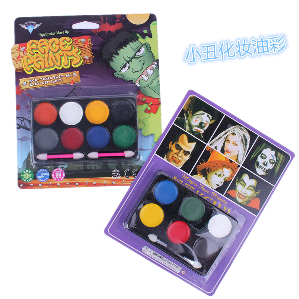 36G Halloween Masquerade vestir accesorios seis colores aceite color Cara color payaso aceite color