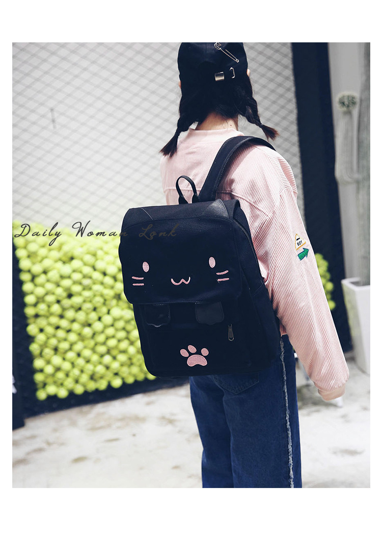 Three-dimensional Cat Large-capacity School Pink Cute Cartoon Backpack display picture 6