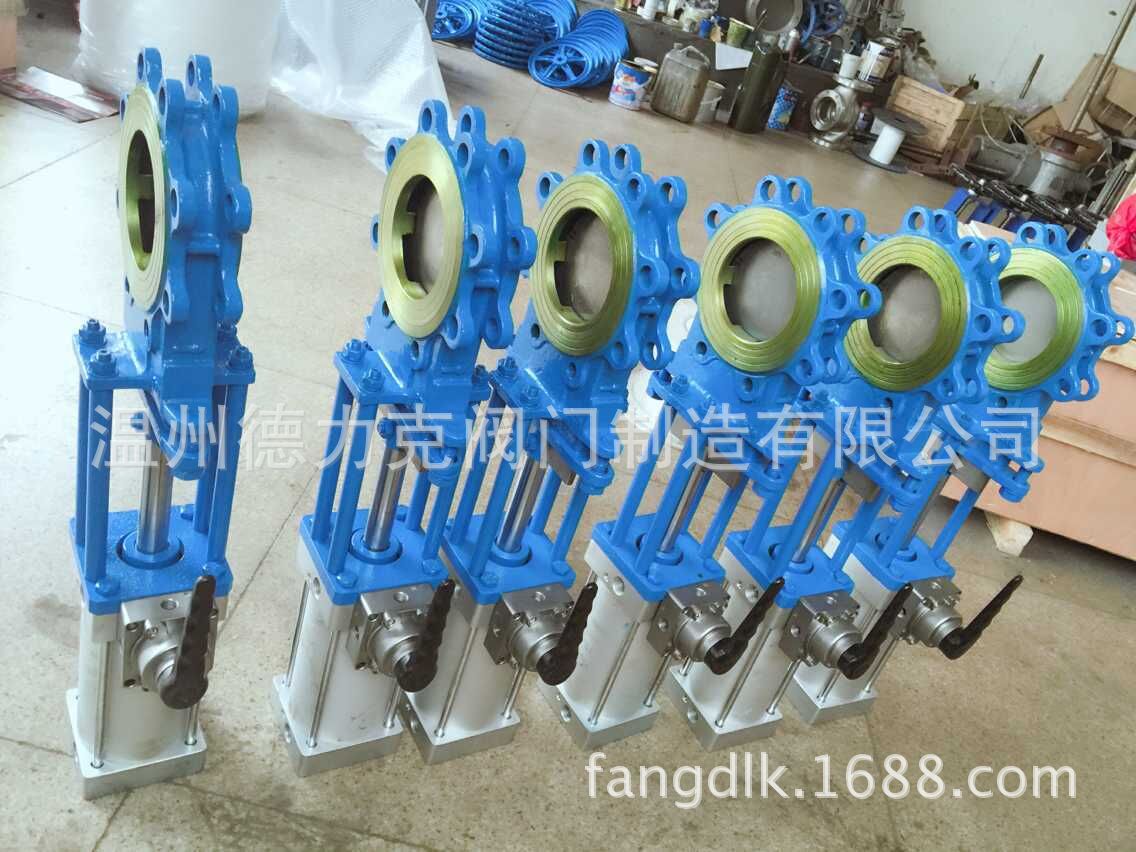 提供气动法兰式刀闸阀，刀闸阀型号PZ43H,手动气动刀闸阀【图】