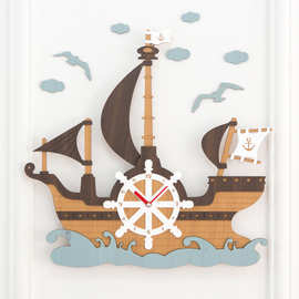 厂家直销mandelda钟海盗船创意挂钟客厅个性特色时钟艺术复古挂表