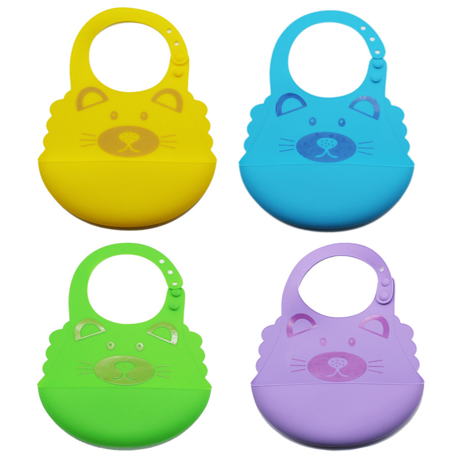 新品婴幼儿童宝宝硅胶口水巾兜食饭兜软立体防水围兜围嘴母婴批发