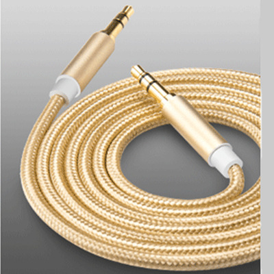 nylon weave Audio line Metal Head 3.5mm Universal mobile phone AUX Audio line Connecting line