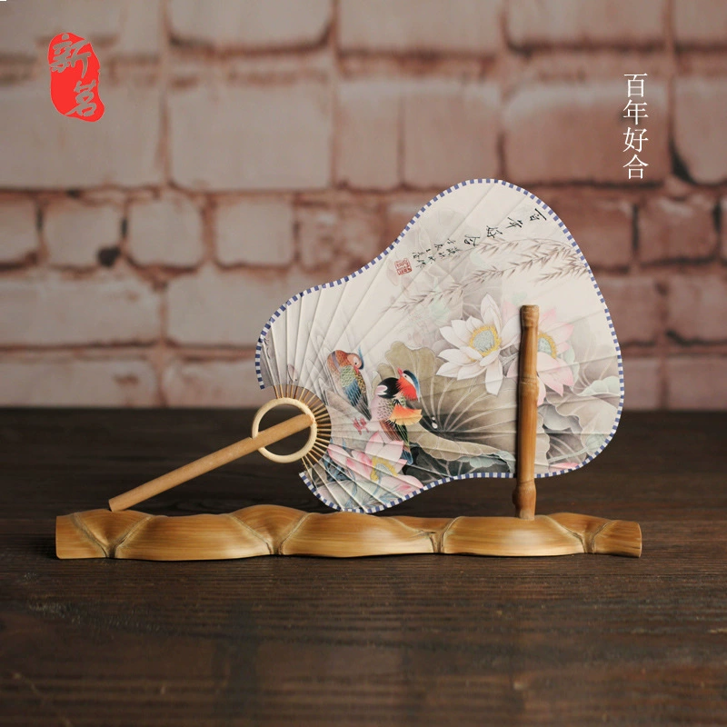 Ручной Fans (Xinyu) из бамбука, круглая ткань, древний стиль, легкий 0,01 кг