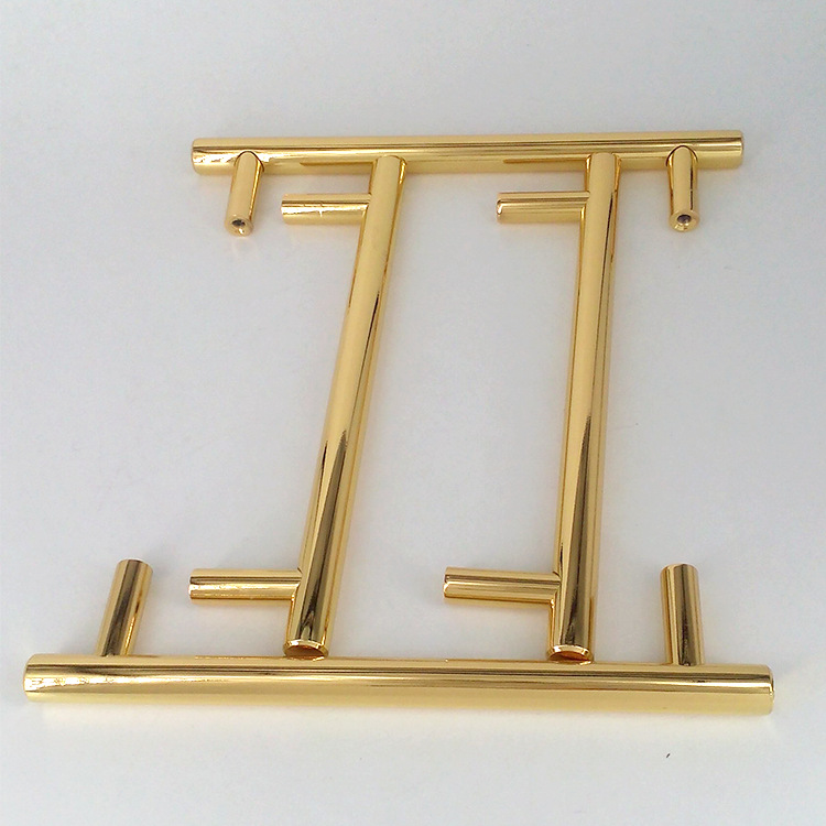 五金挂镀厂电镀黄金加工不锈钢拉手电镀24K金 电镀厂批发镀金加工