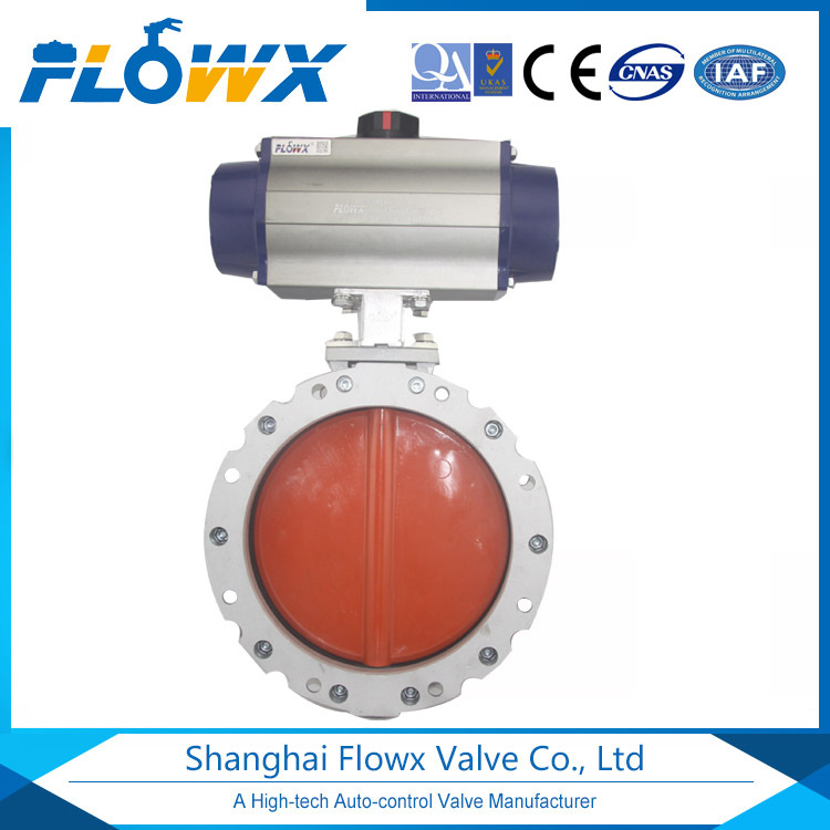 气动双法兰粉尘蝶阀 FPL104D双法兰粉尘蝶阀