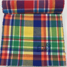 涤棉16S色织斜纹磨毛格子布 方格棉布磨毛布料 高档法兰绒格子布