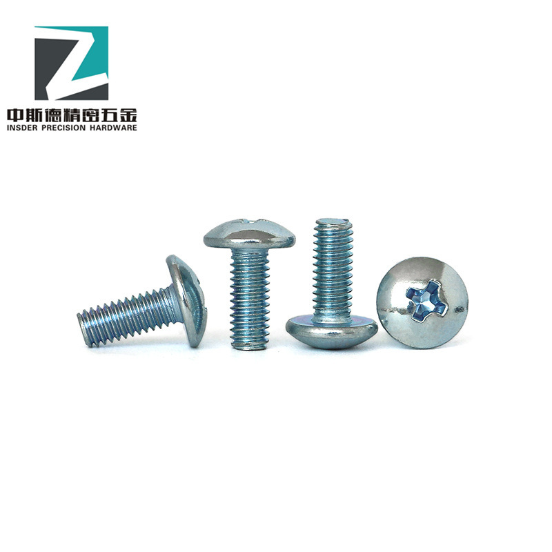 满减包邮 M5蓝白锌十字大扁头机螺钉 蘑菇头螺丝钉伞头螺丝
