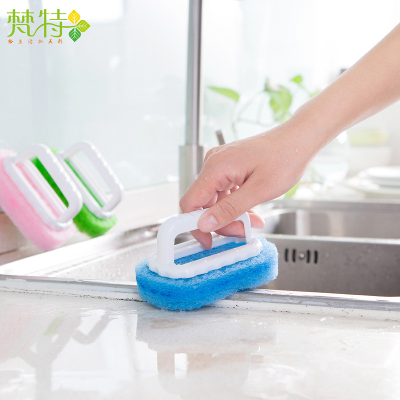 Fante home with handle strong Decontamination sponge cleaning brush stove bathtub brush floor cleaning tile brush