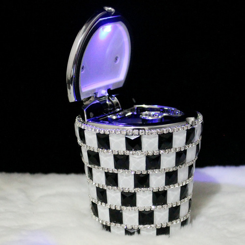 Diamond ashtray 4S shop supplies car interior decoration car ashtray diamond LED ashtray with light
