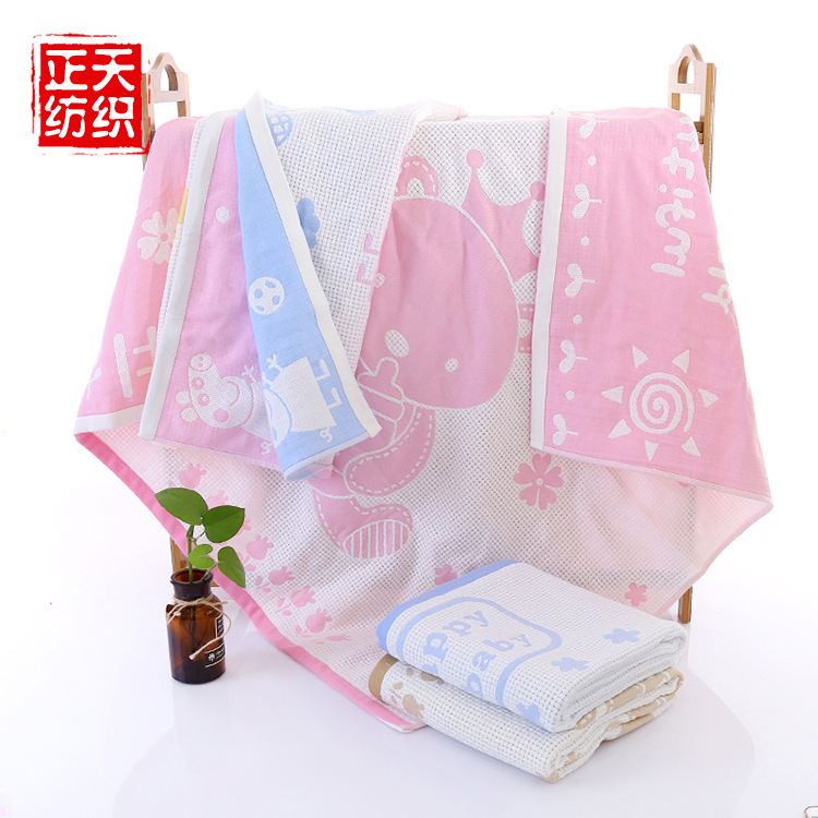 customized soft Skin-friendly children Cartoon printing Bath towel Combed baby newborn Children
